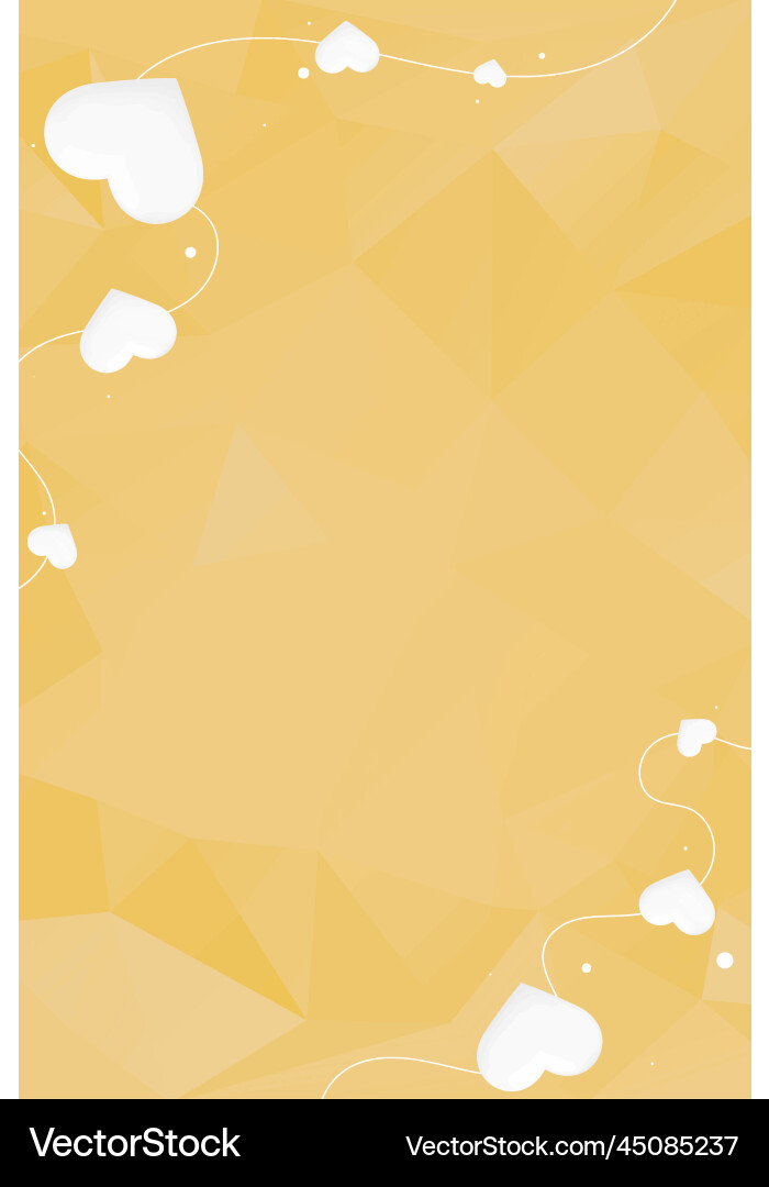 Heart string border yellow prism pattern vector image