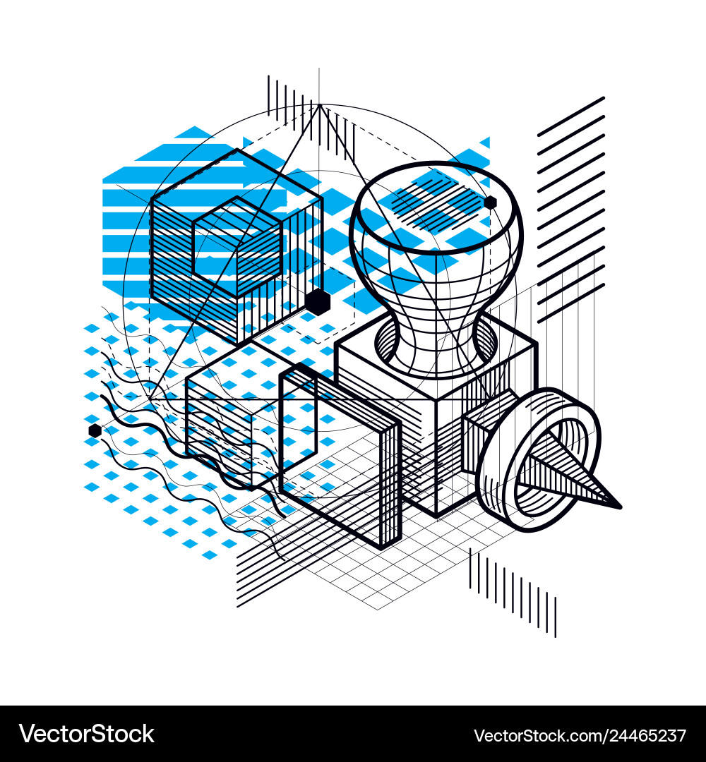 Isometric abstract background with lines Vector Image