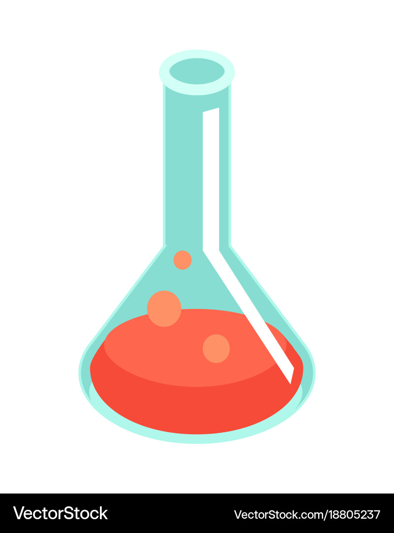 Laboratory flask with red liquid Vector Image