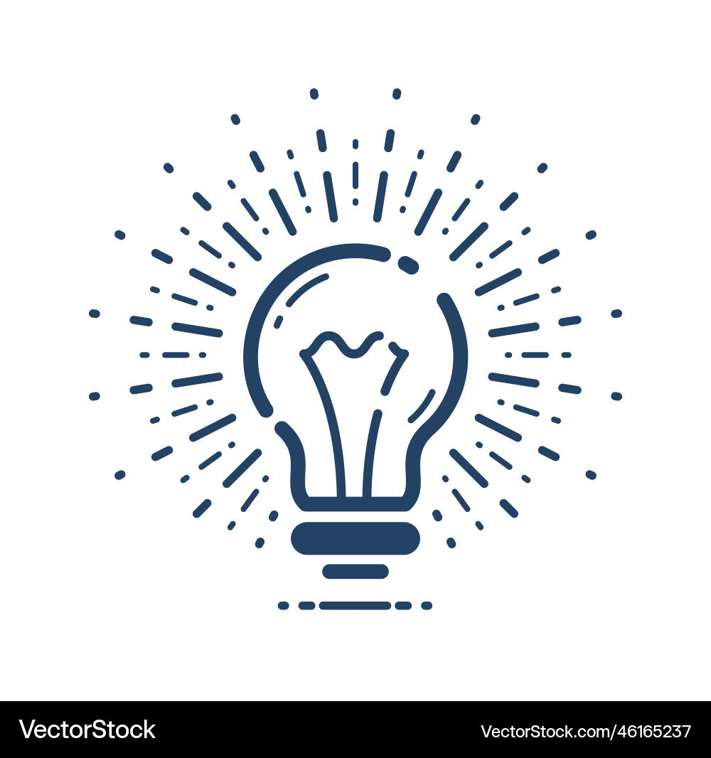 Light bulb idea simple linear icon science Vector Image