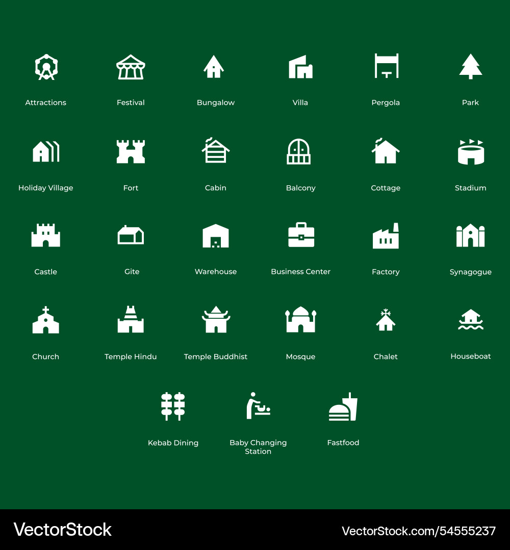 Location icon set navigation place on map solid vector image