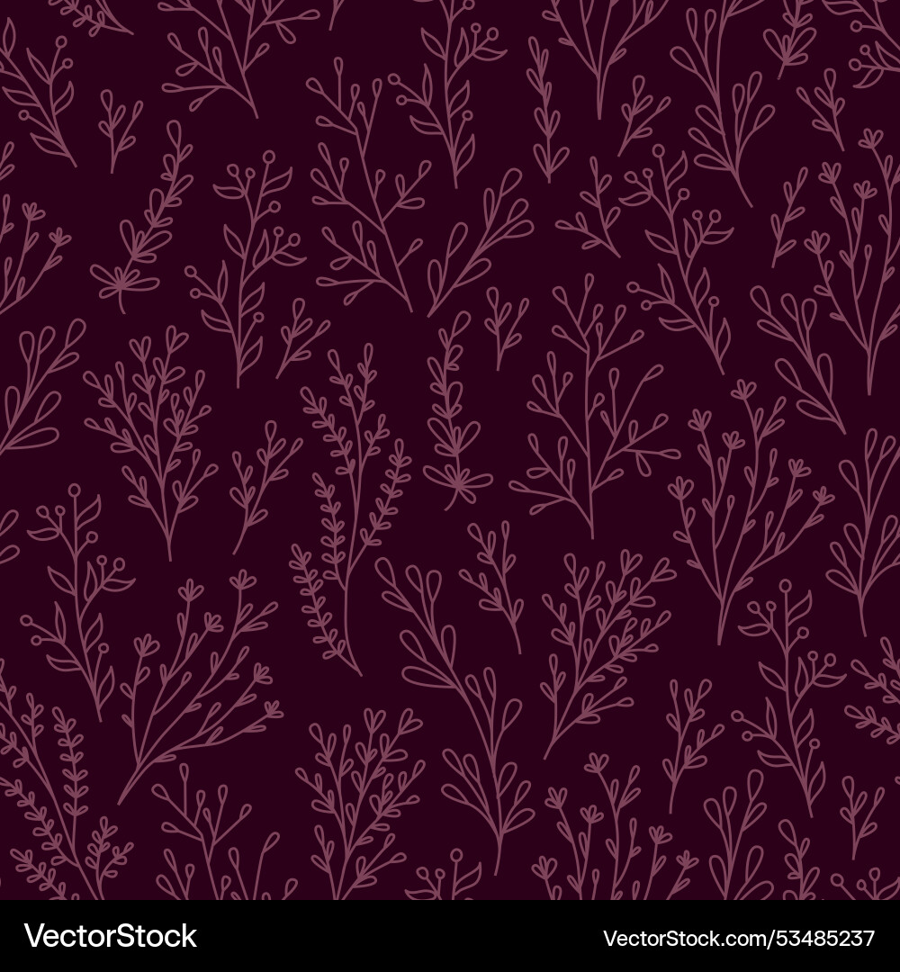 Pattern on a dark background with plants Pattern on a dark background with plants vector image