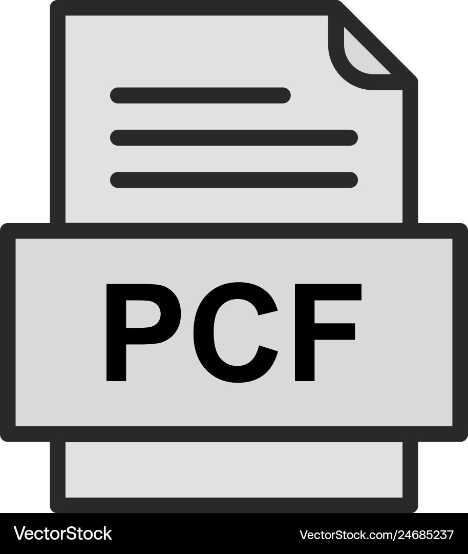 Pcf file document icon vector image