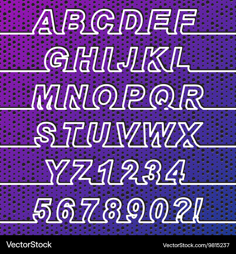 Perforated One Line Font vector image