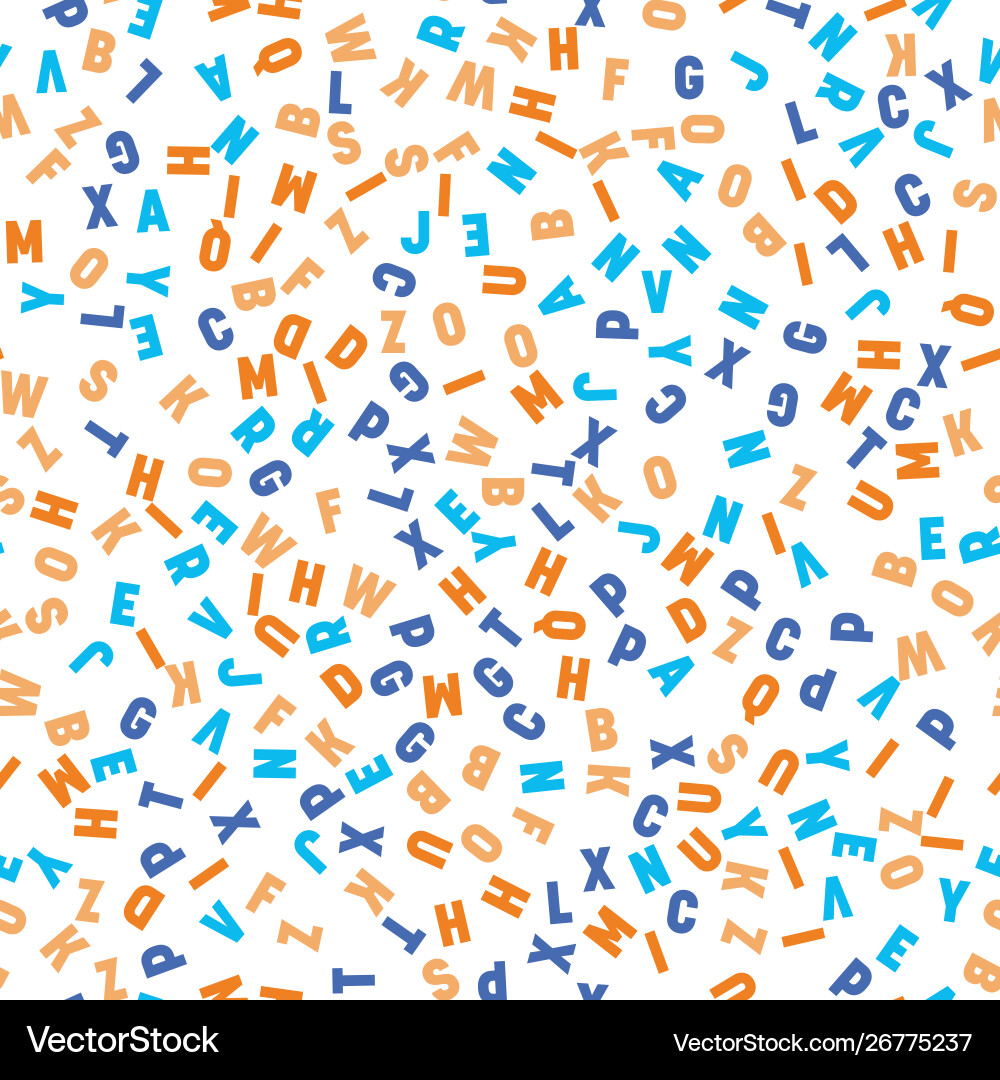 Seamless pattern colorful letters random order Seamless pattern colorful letters random order vector image