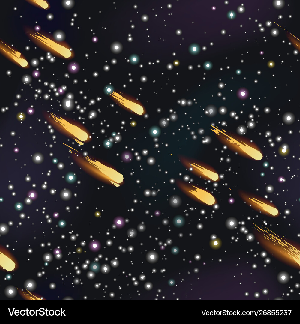 Seamless pattern for space design with comets Seamless pattern for space design with comets vector image