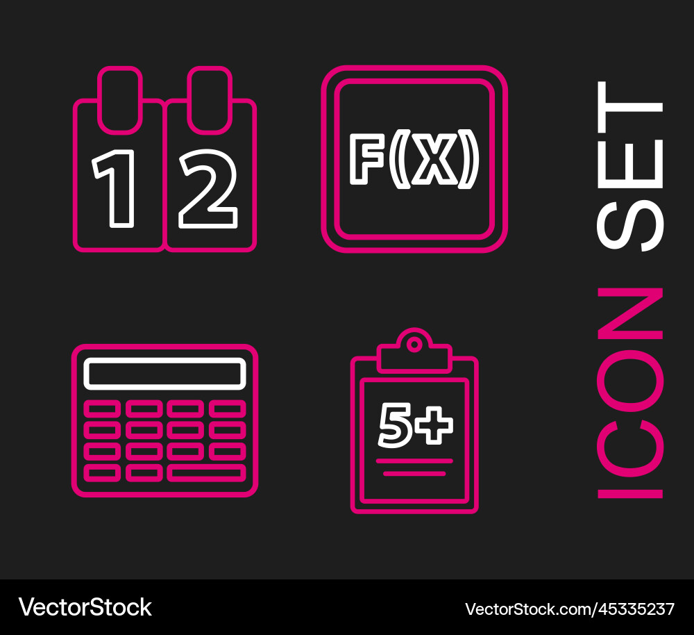 Set line test or exam sheet calculator function Set line test or exam sheet calculator function Vector Image
