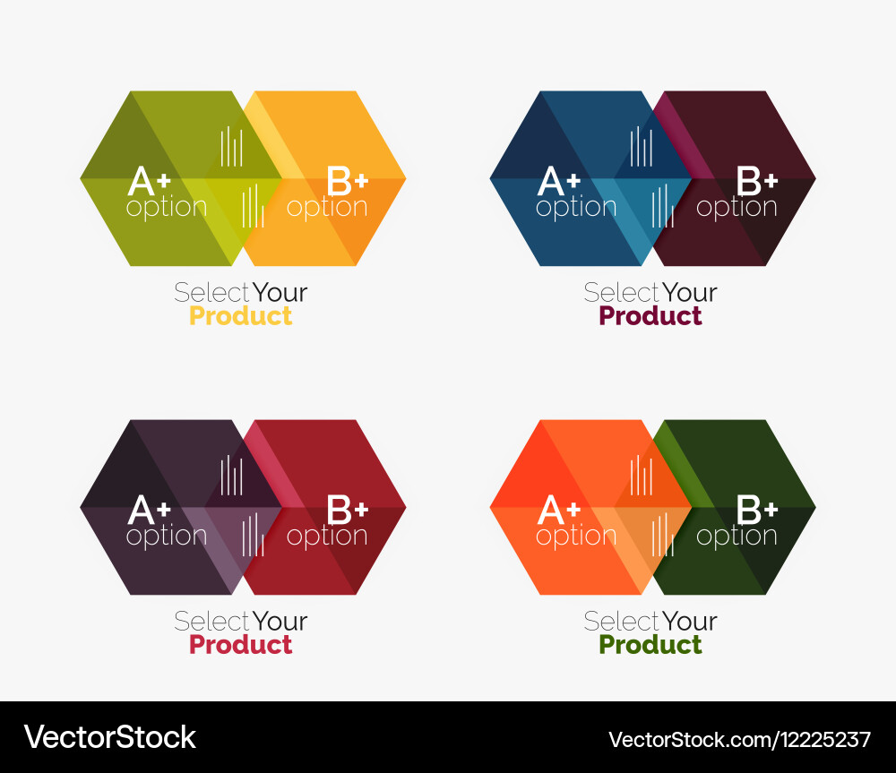 Set of business hexagon layouts with text Vector Image