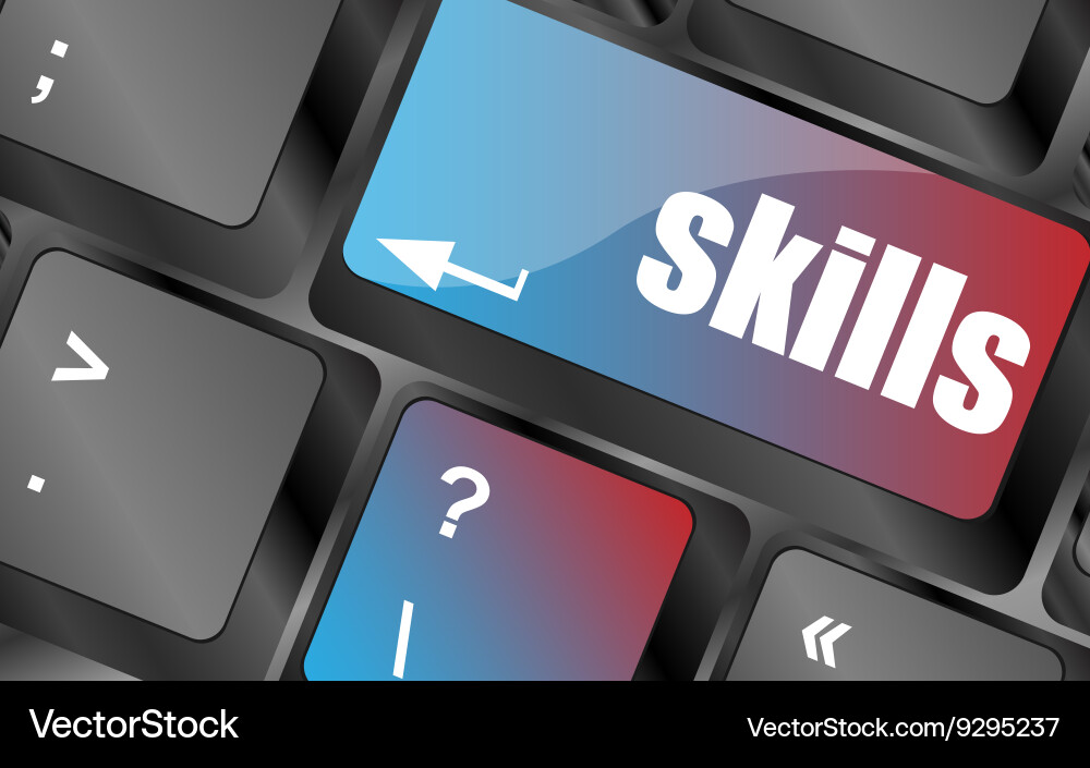 Skills message on enter key of keyboard Vector Image
