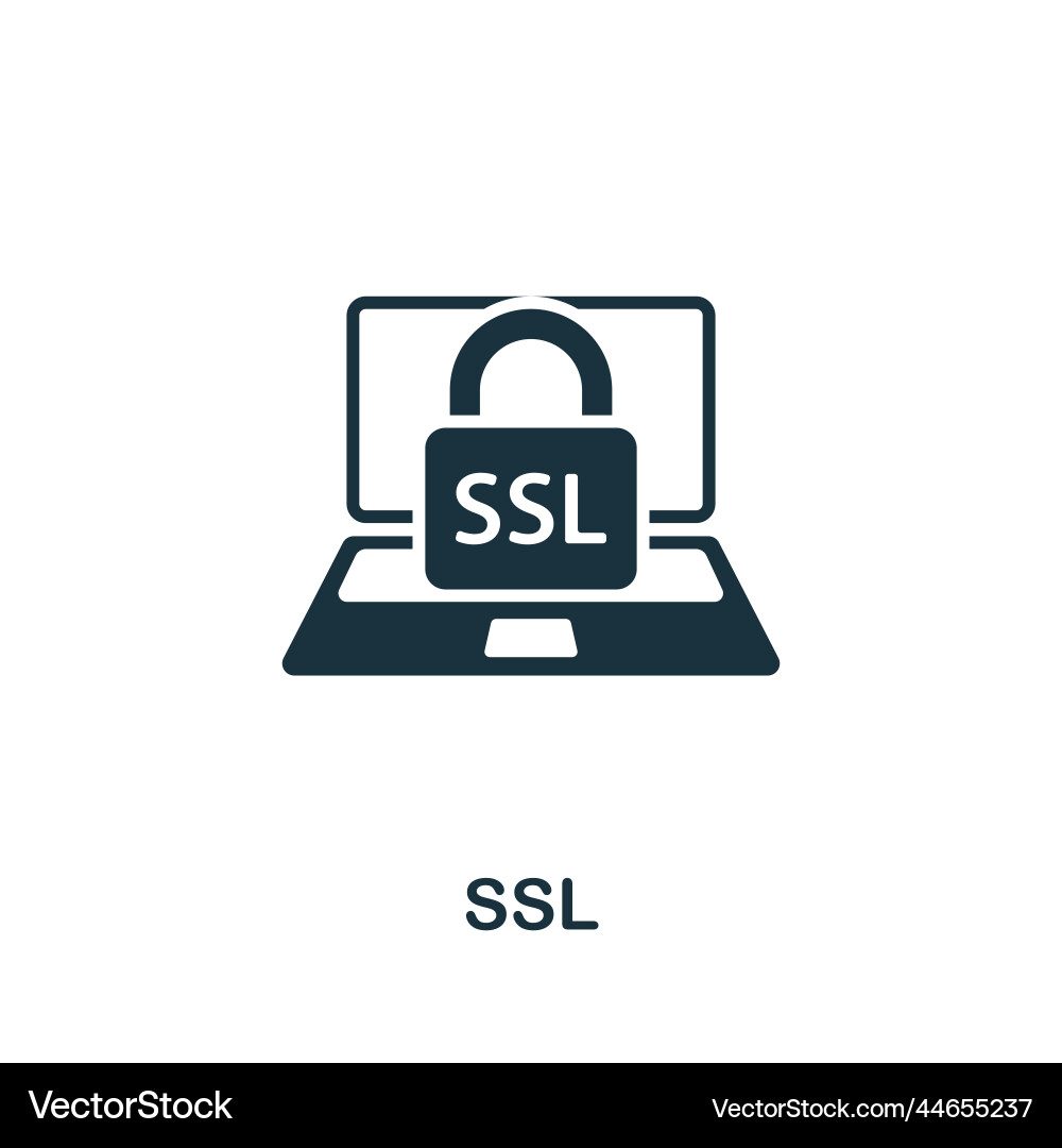Ssl icon monochrome simple cyber security vector image