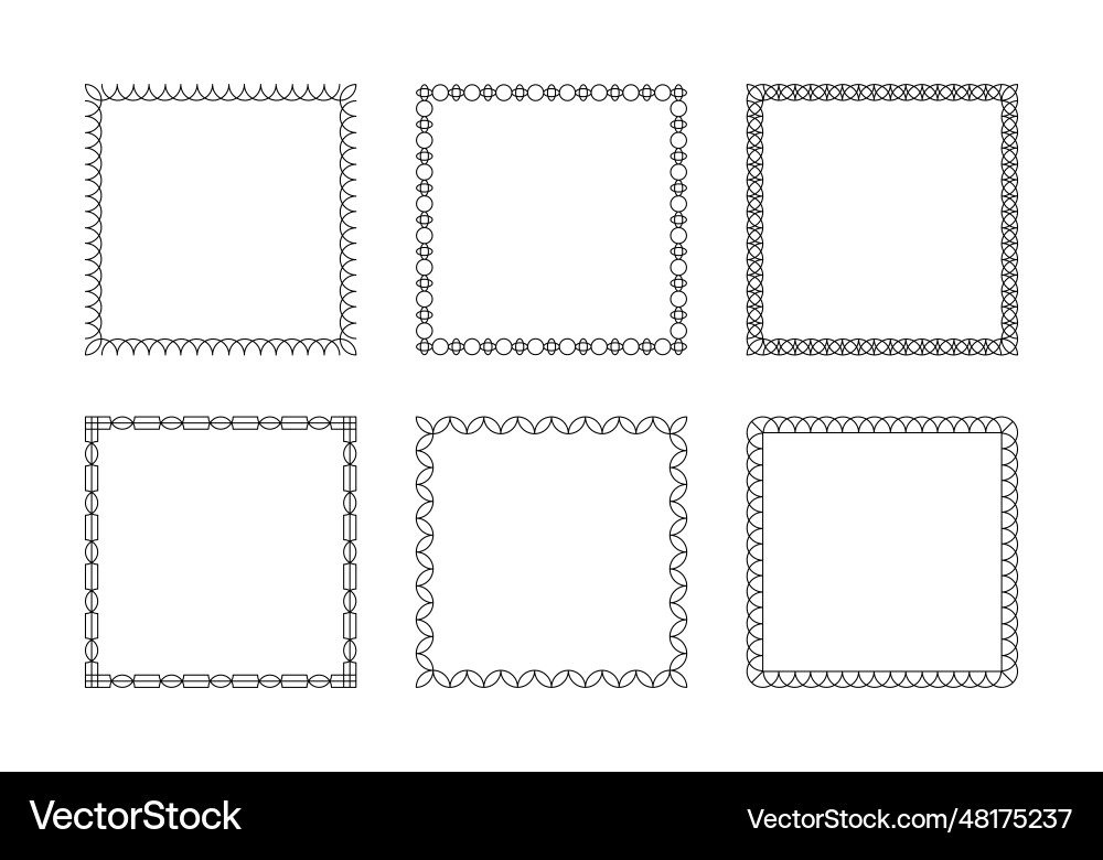 Stylished linear frames Vector Image