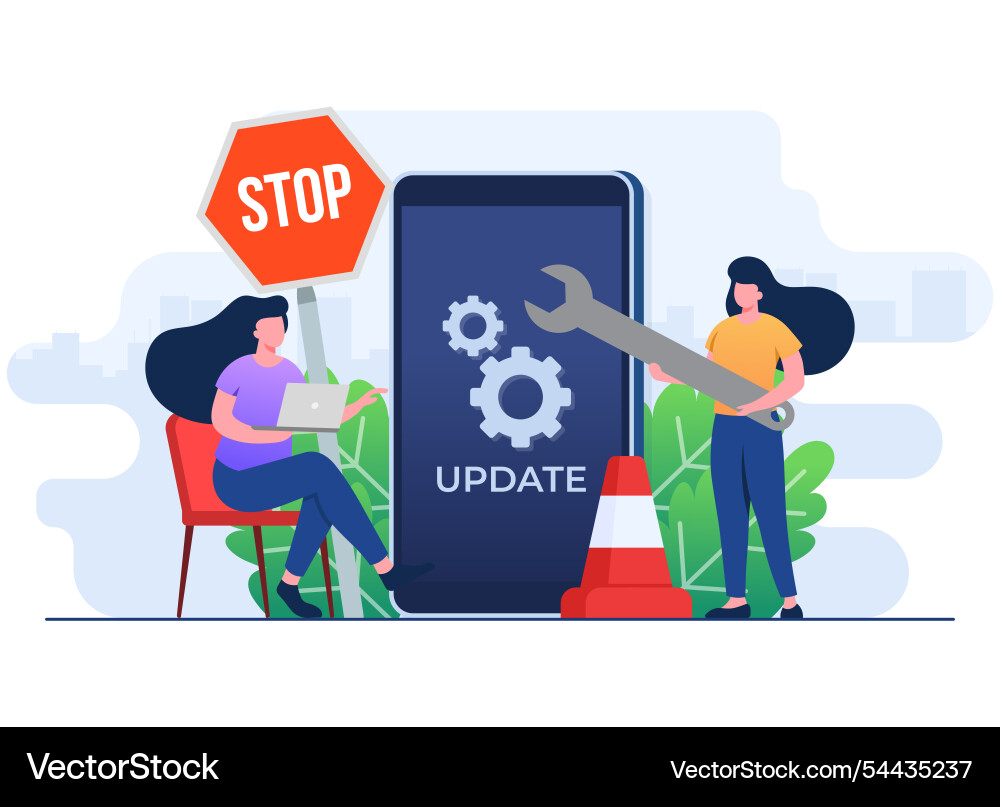 System maintenance error fixing trouble device vector image
