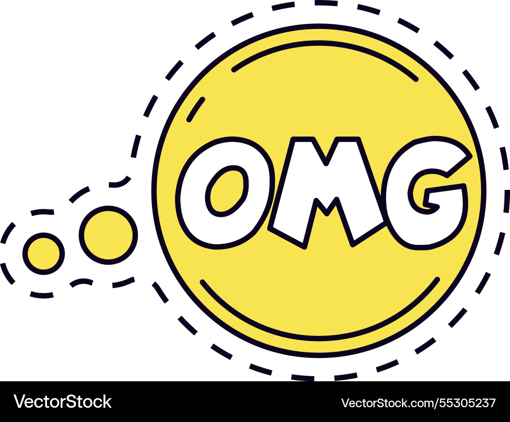 Yellow round speech bubble with a dashed outline Yellow round speech bubble with a dashed outline vector image