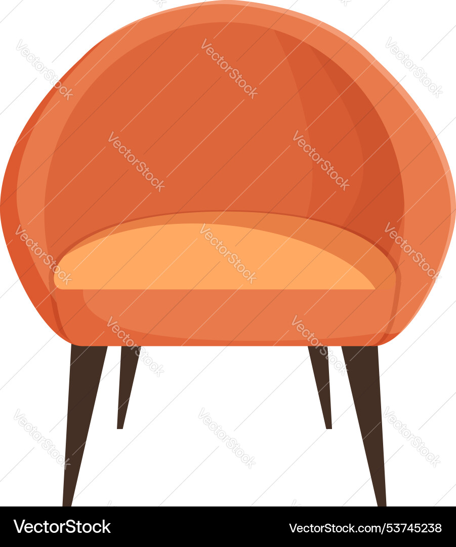 Bequeme orange Sessel stehend auf weiß Bequeme orange Sessel stehend auf weiß vektorbild