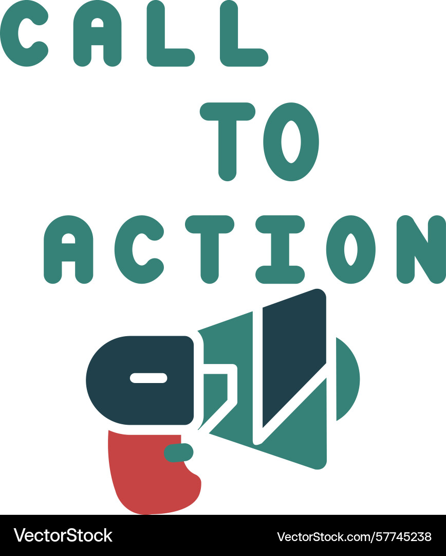 Call to action performance glyph multi color icon Vector Image