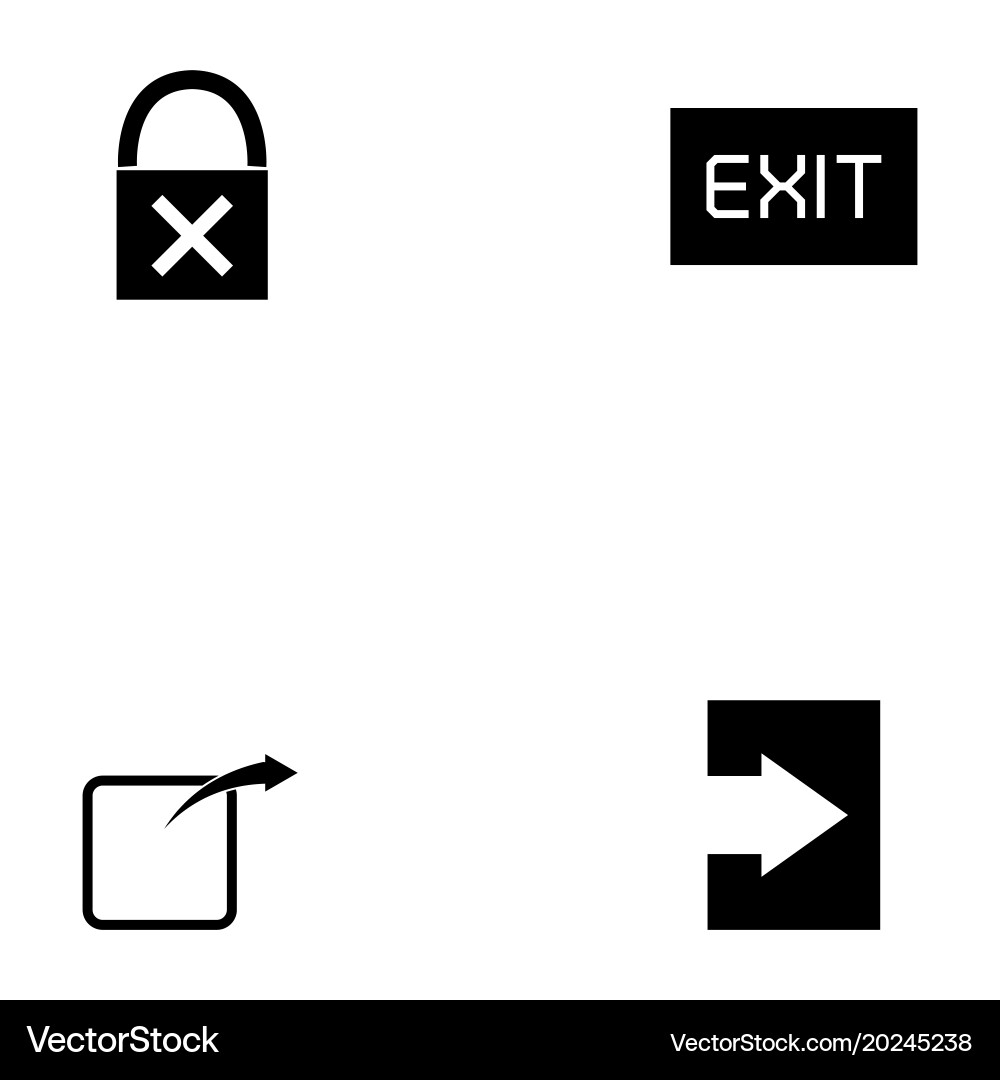 Exit icon set vector image