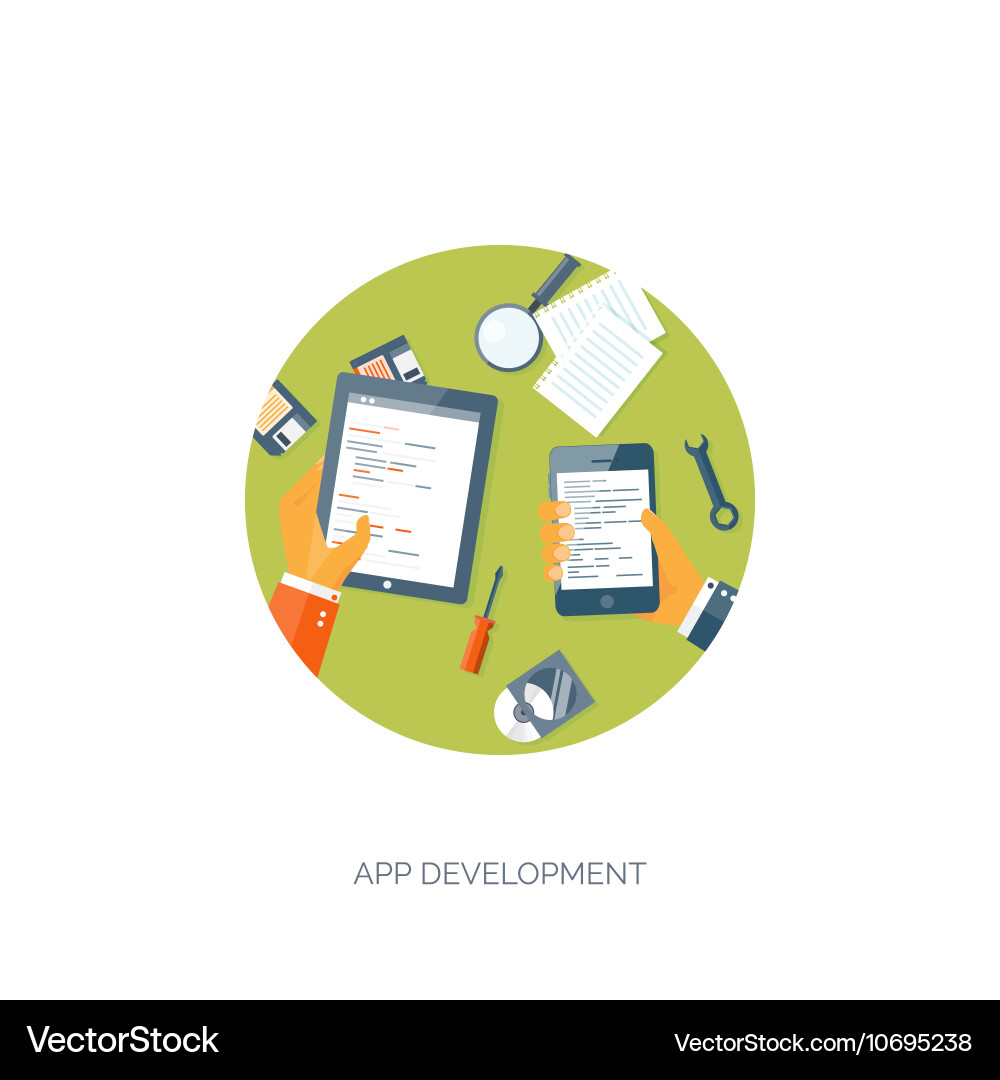 Flat background coding Vector Image