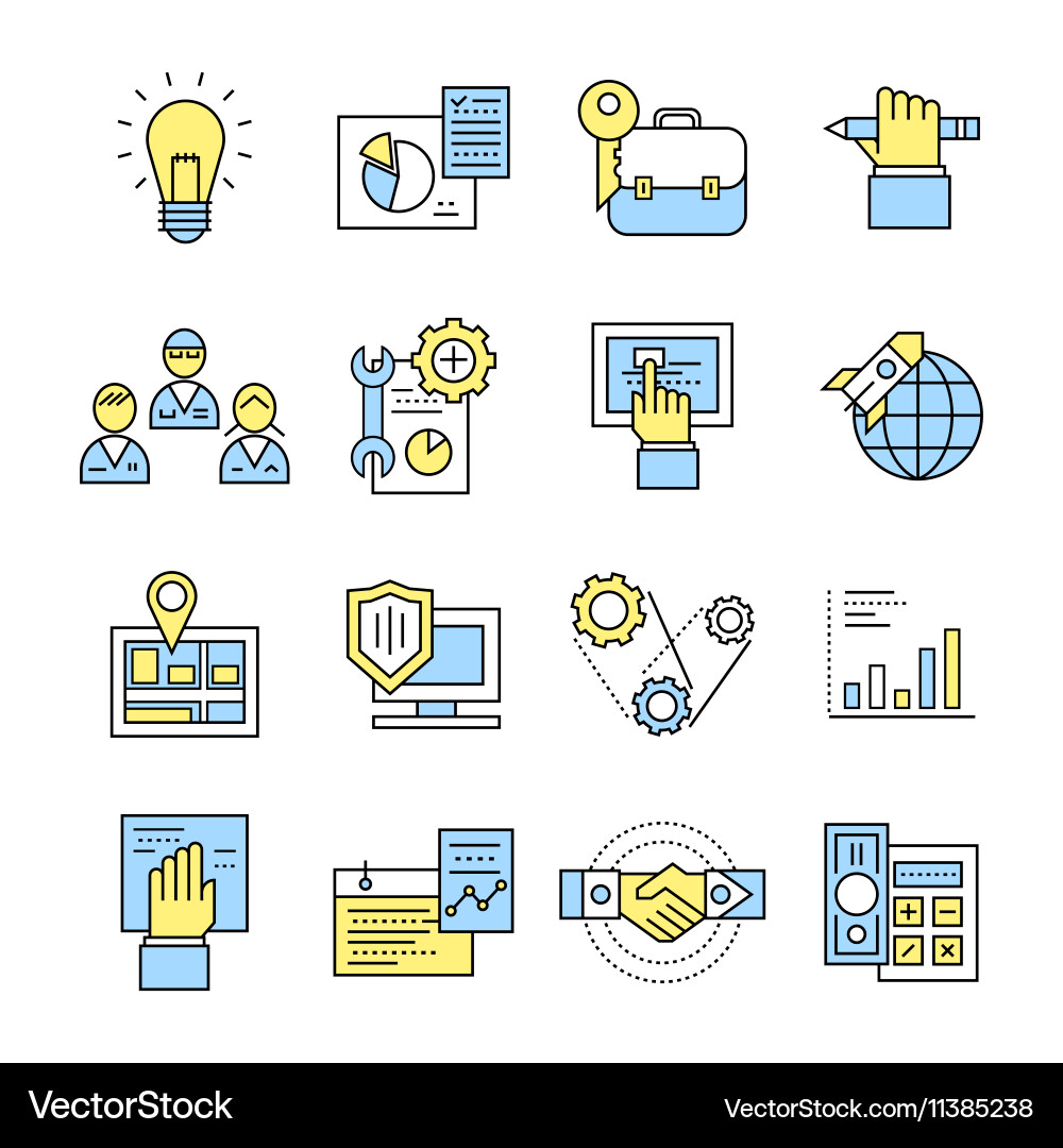 Industrielle Montage Icon Set Vektorbild