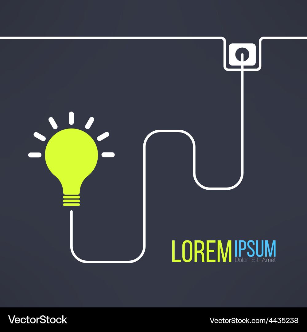 Light bulb background in simple flat design Vector Image
