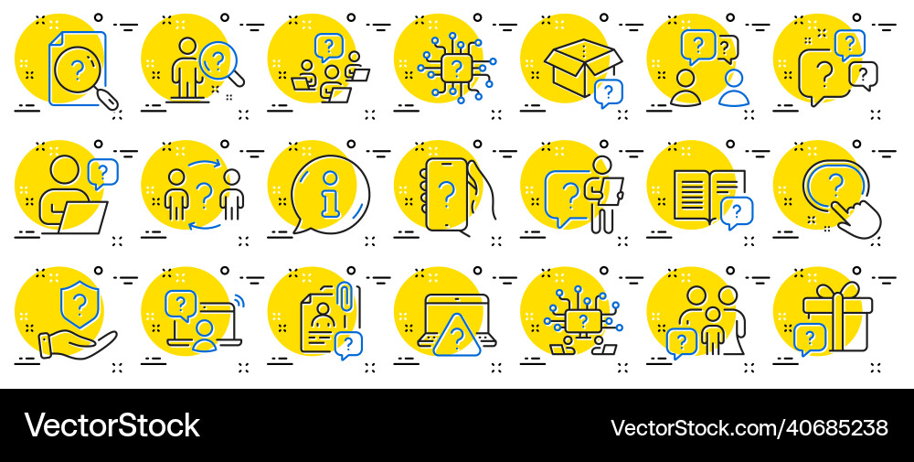Questions line icons artificial intelligence Questions line icons artificial intelligence vector image