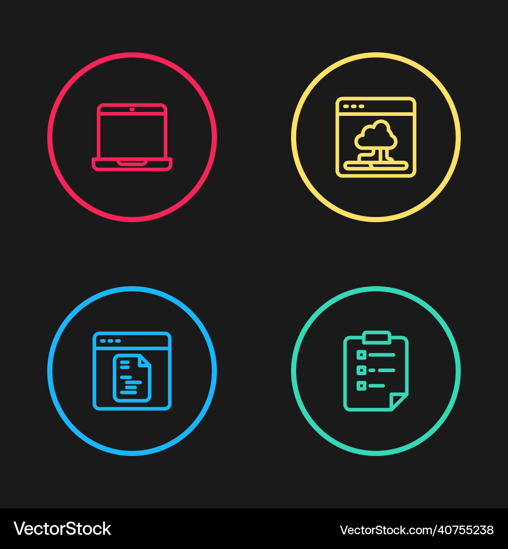 Set line software clipboard with checklist cloud Set line software clipboard with checklist cloud vector image