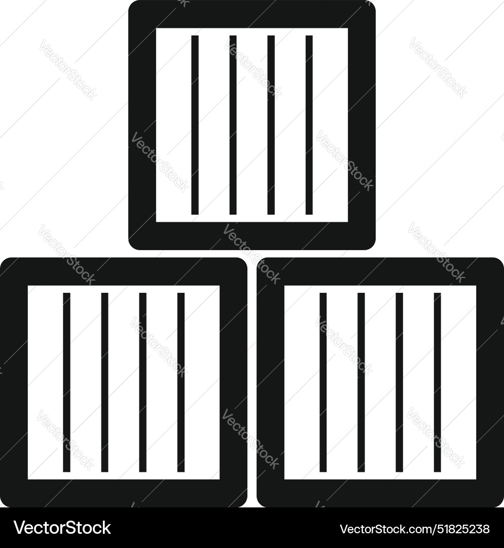 Warehouse storage icon depicting stacked boxes Vector Image