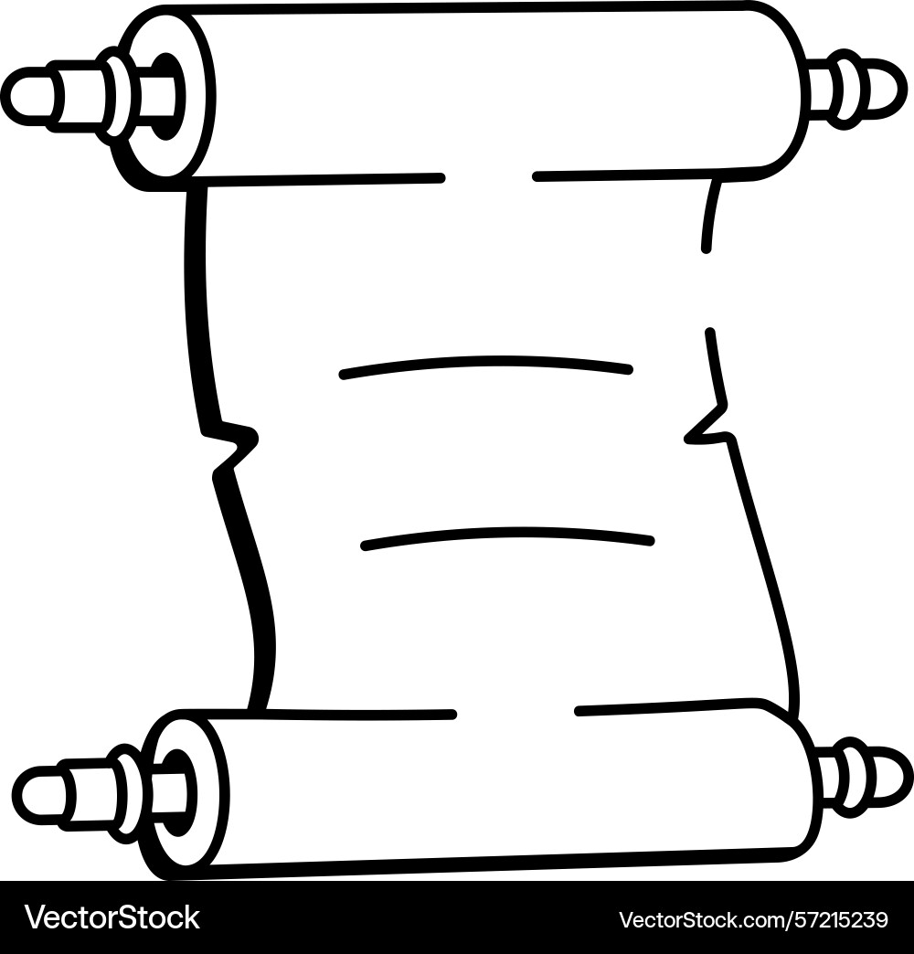 A sketchy style icon of ancient scroll vector image