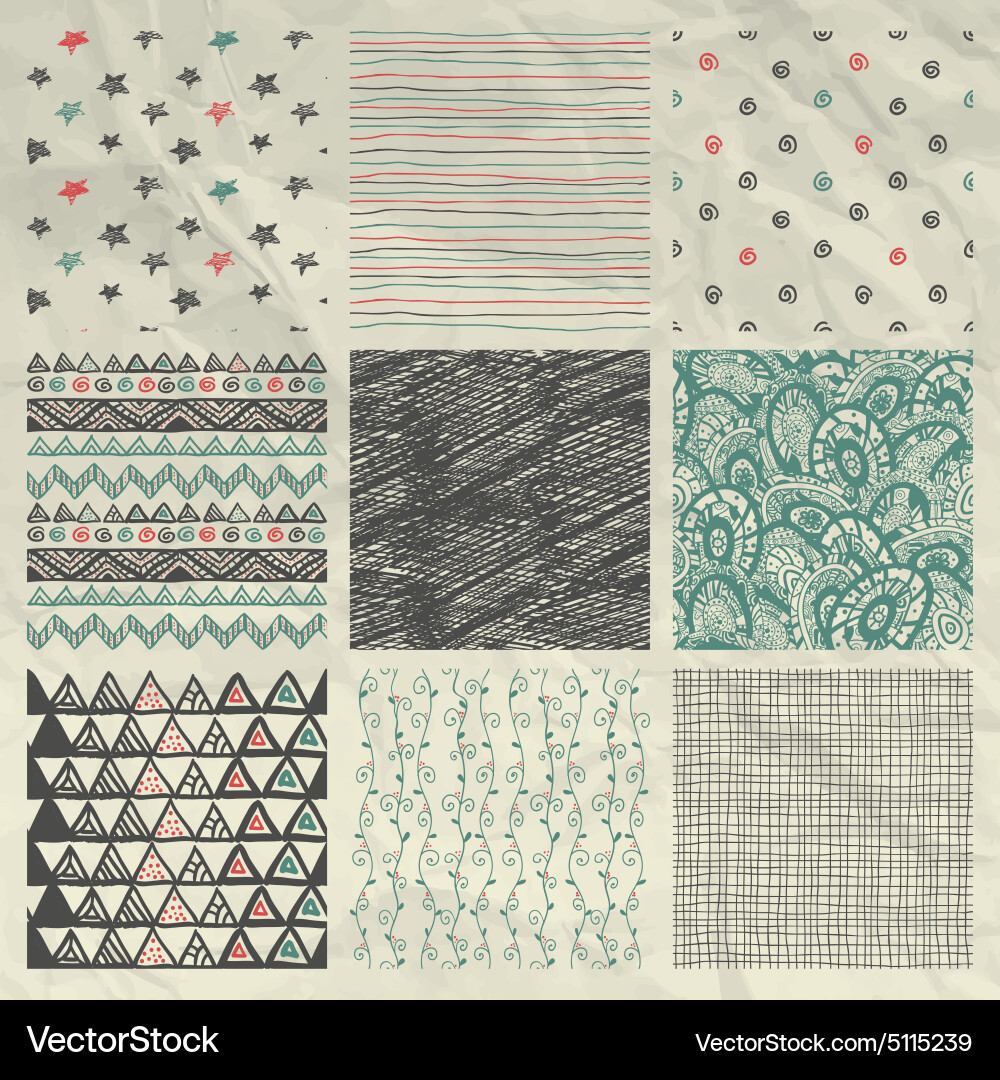 Abstract Paper Textures - Seamless Patterns vector image