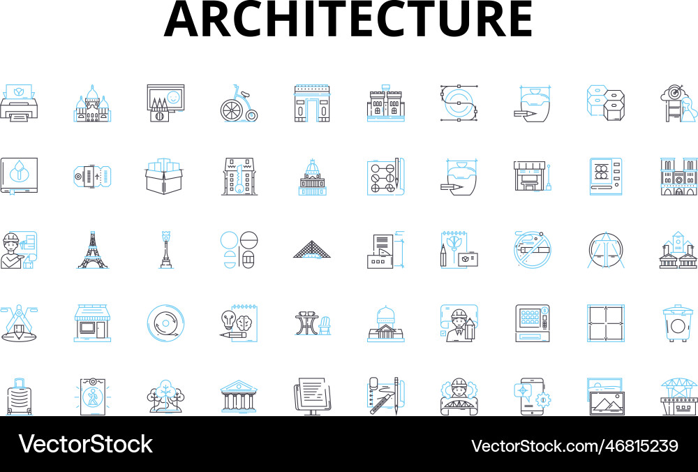 Architektur lineare Icons set Form Funktion Architektur lineare Icons set Form Funktion vektorbild