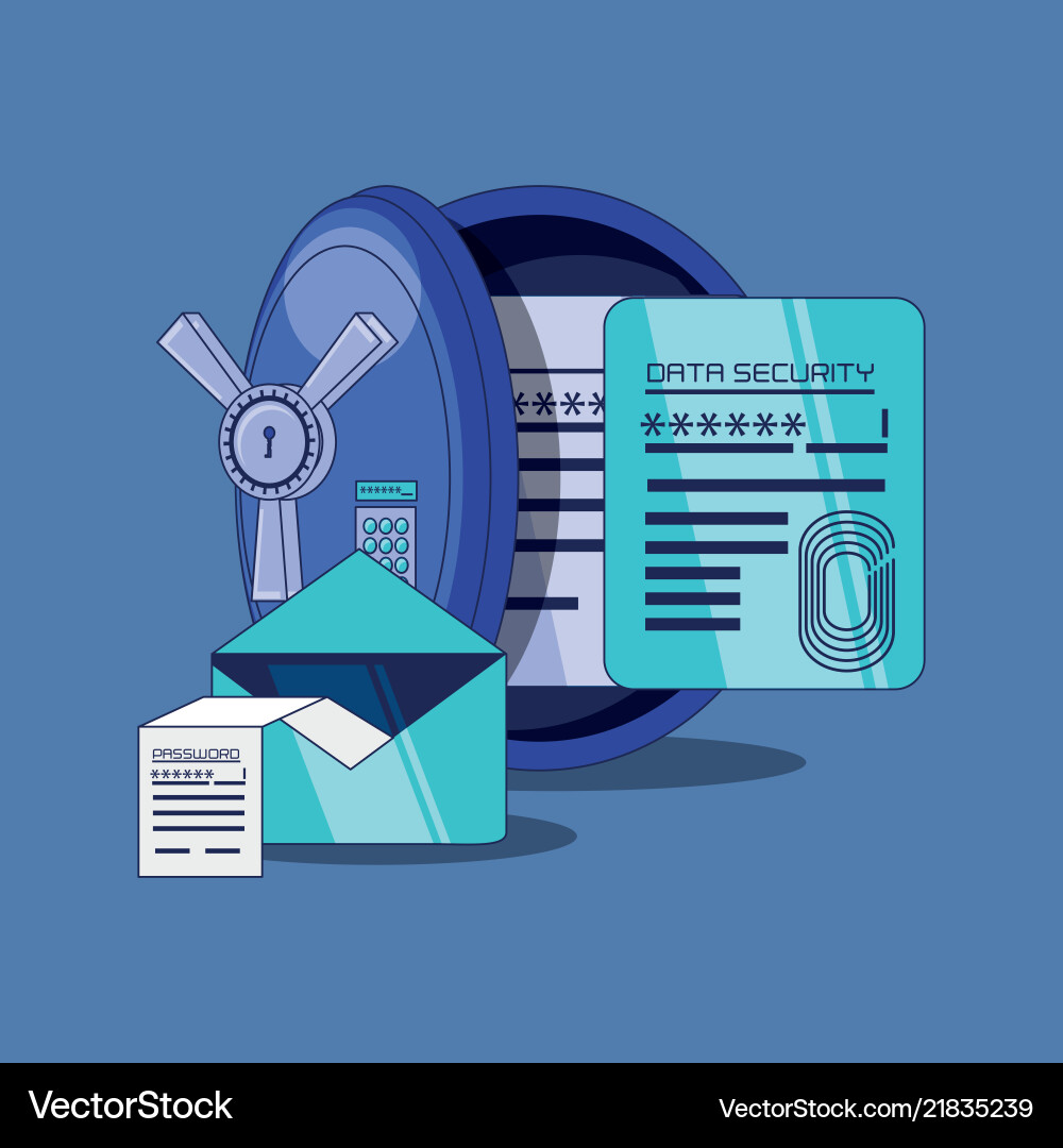 Data security with safe box Data security with safe box vector image