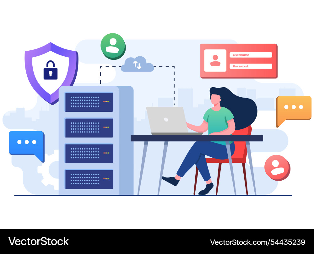 Database cyber security personal data protection Vector Image