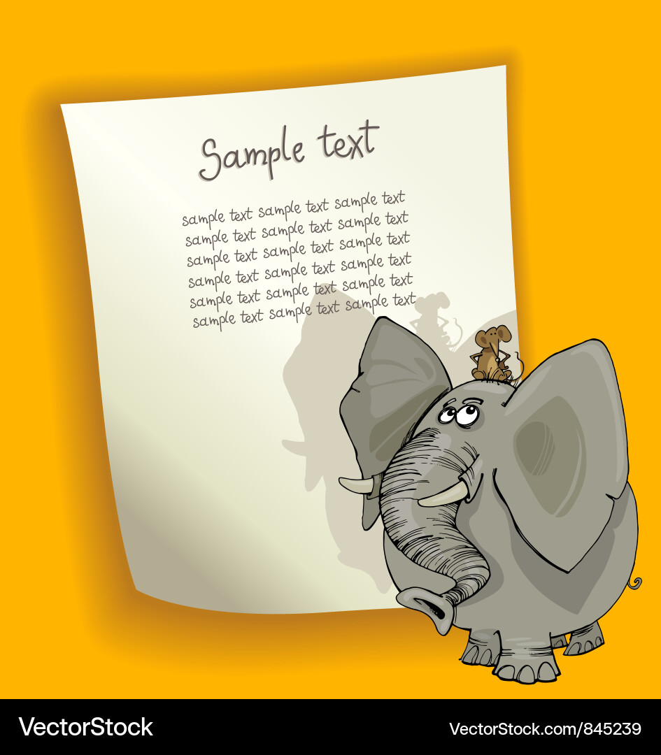 Design with elephant and mouse Vector Image