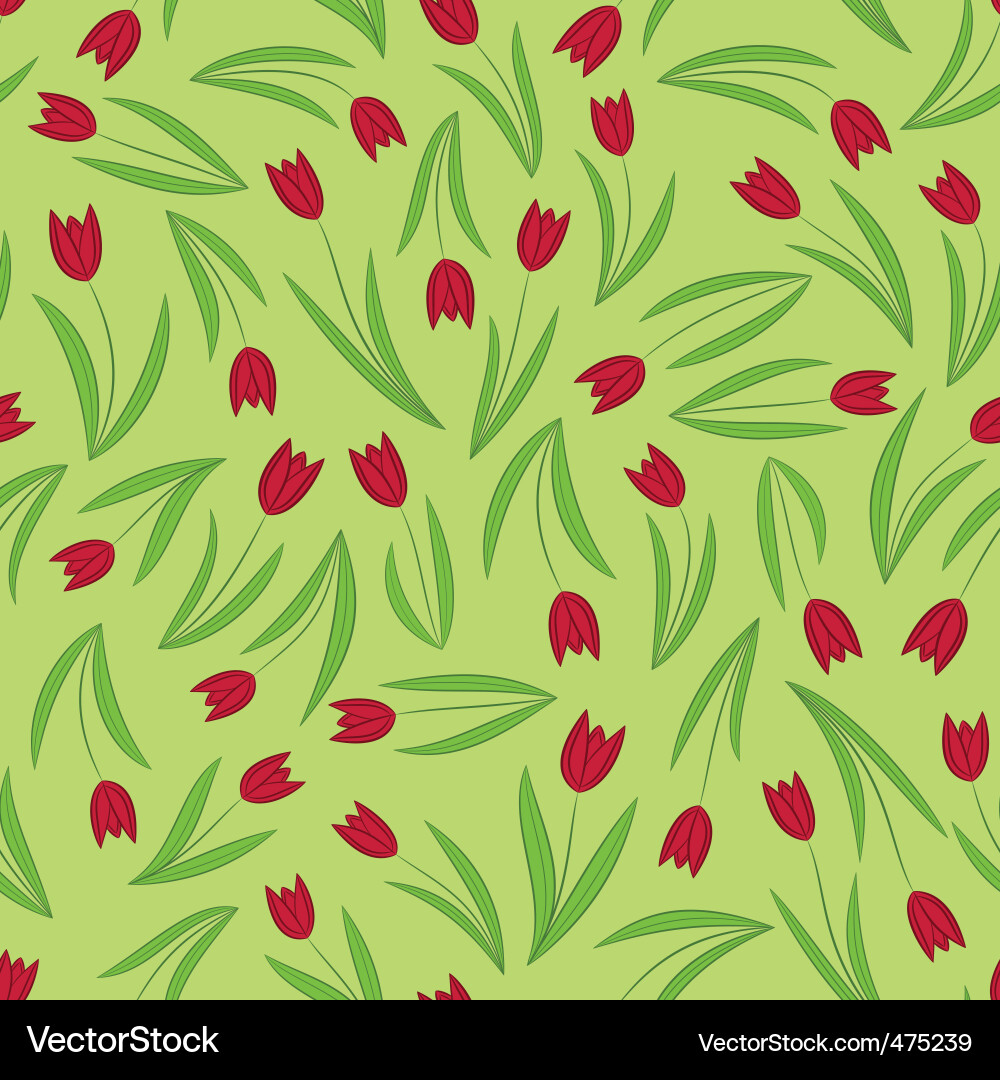 Elegant Tulip Pattern Vector Image