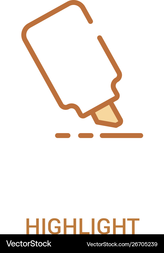 Highlight concept 2 colored icon simple line Vector Image