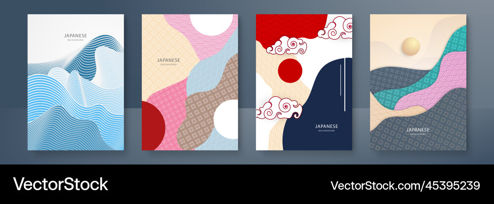 Japanese background with line wave pattern Vector Image