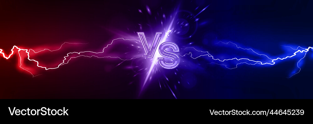 Lightning Clash - Red vs Blue Vector Image