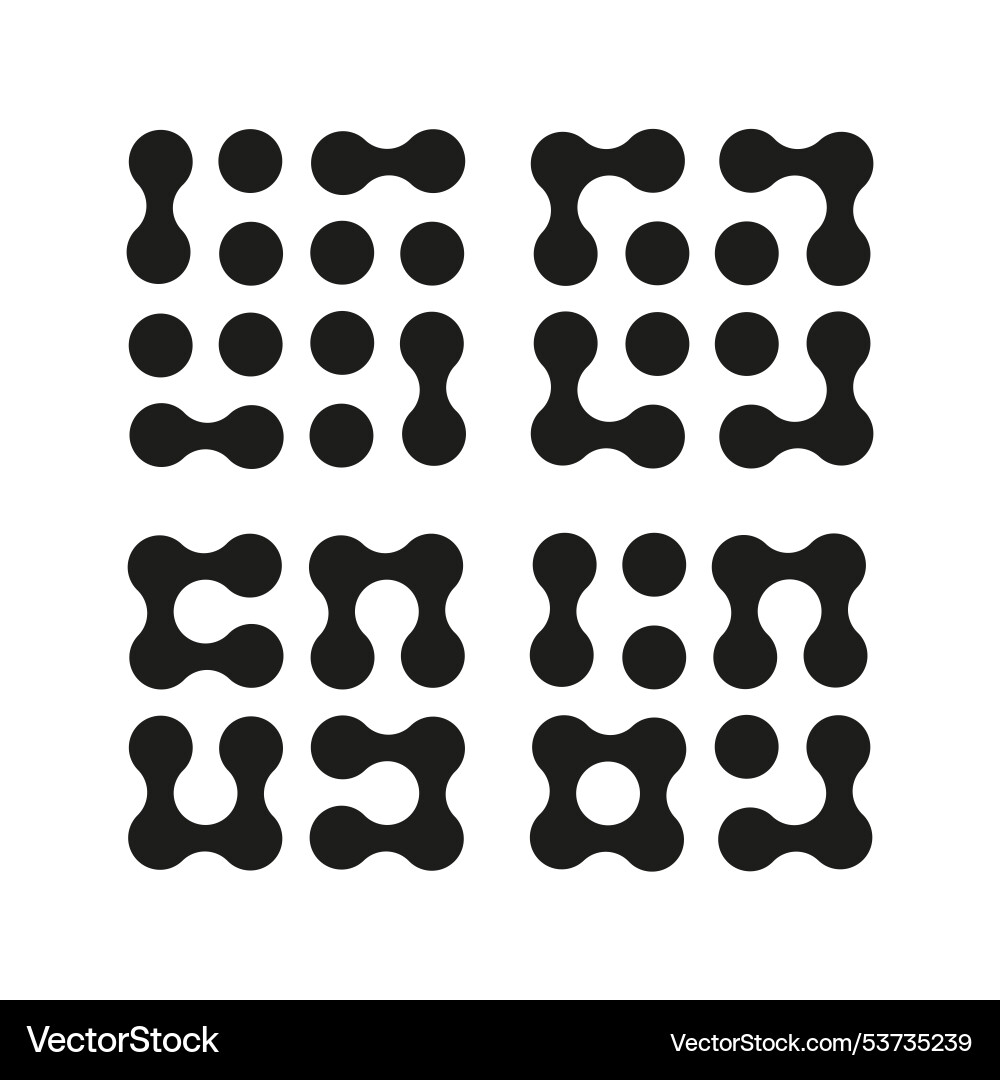 Metaball simple icons connected dots signs Metaball simple icons connected dots signs vector image