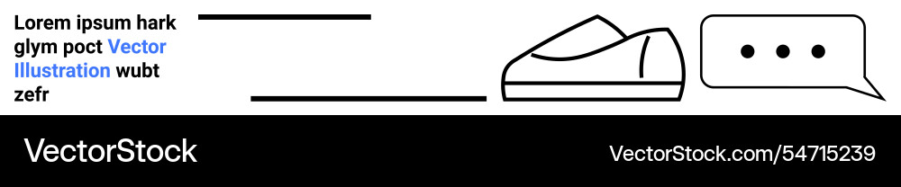 Modern minimalistic shoe with text and speech Modern minimalistic shoe with text and speech vector image