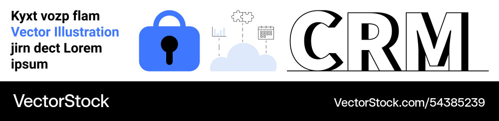 Secure crm system depicted with lock and cloud Secure crm system depicted with lock and cloud vector image