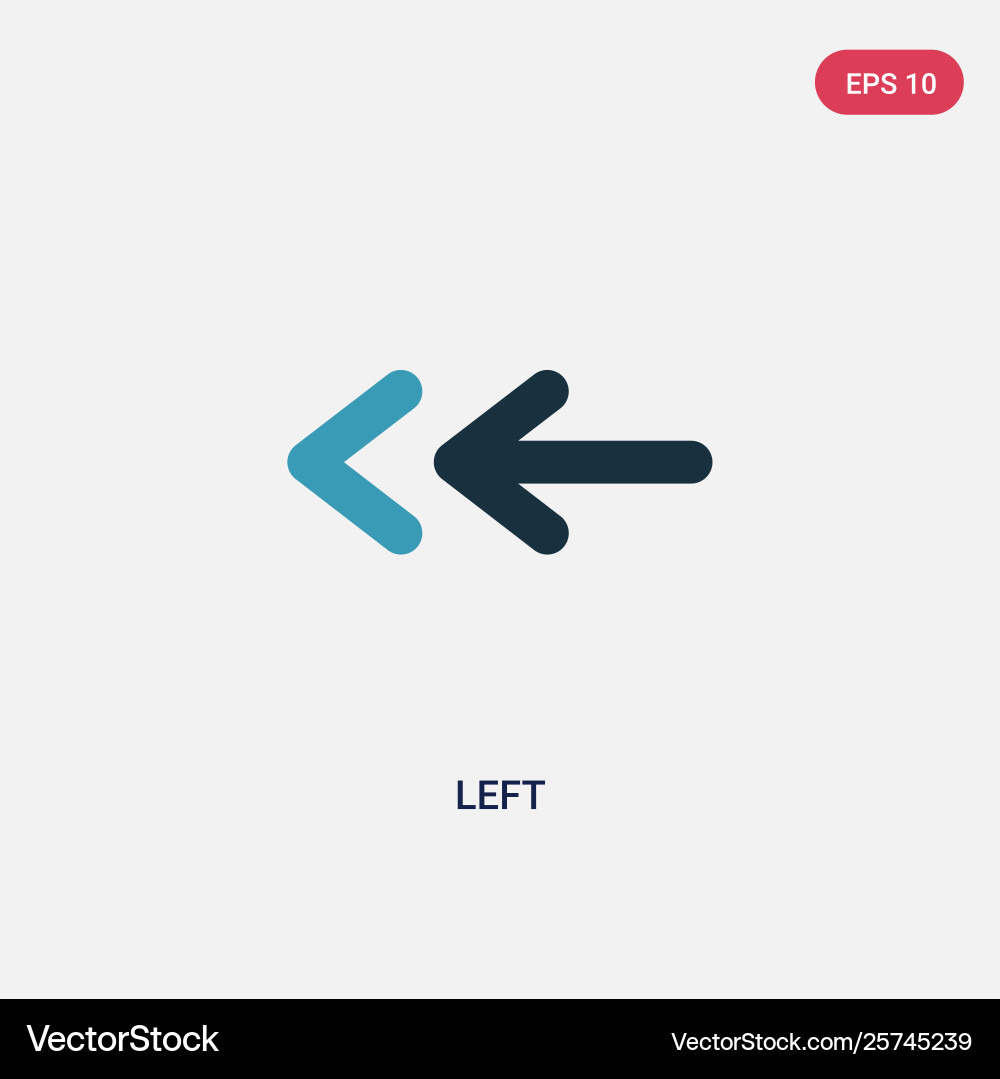 Two color left icon from interface concept Vector Image