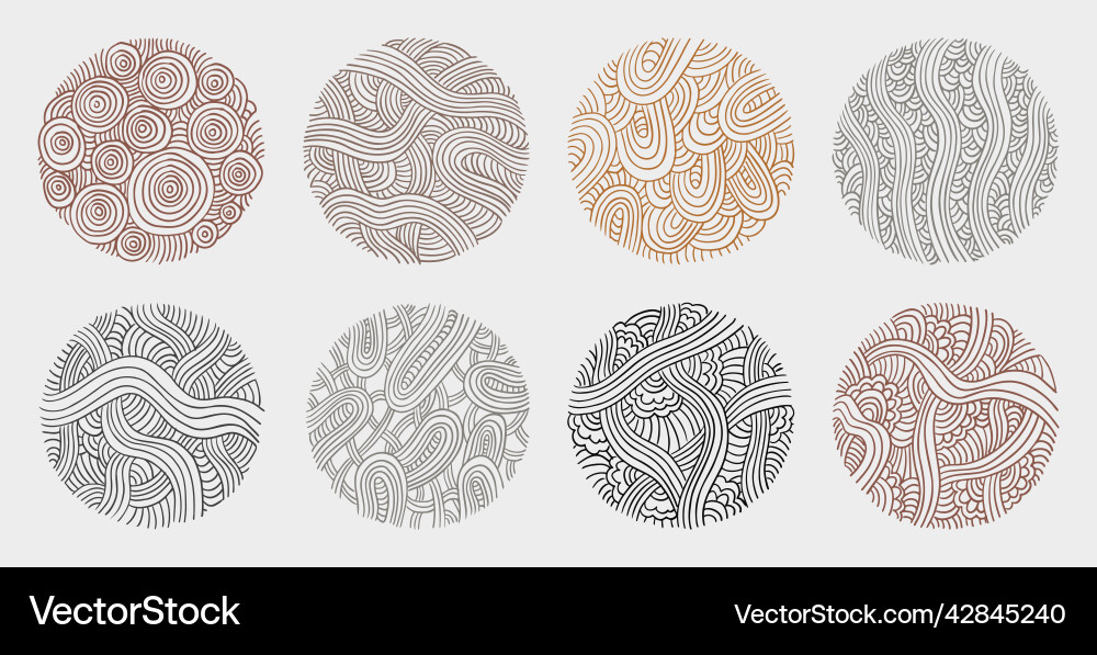 Abstract Line & Curve Patterns Vector Image