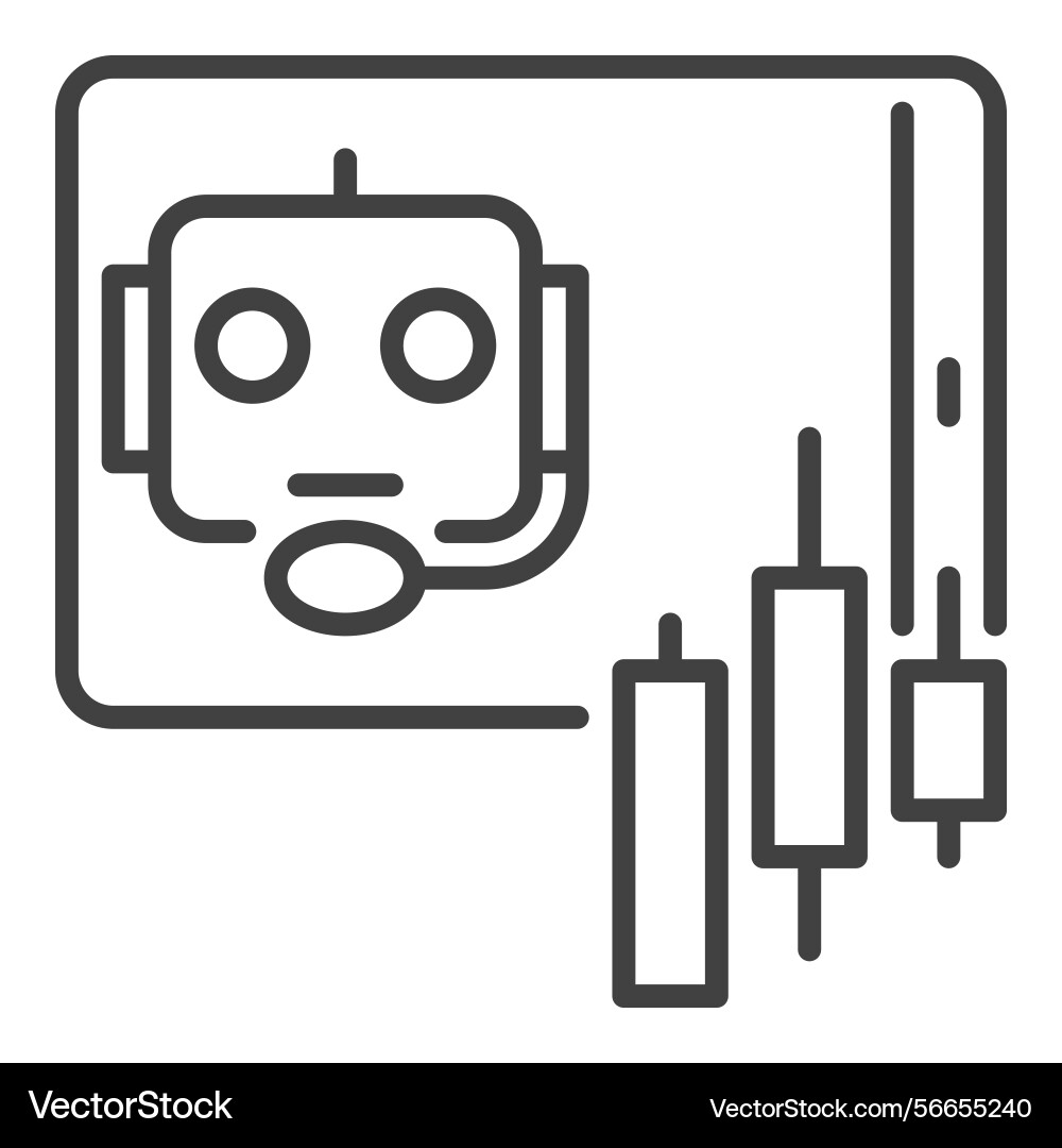 Algorithmic trading speech bubble ai bot linear Algorithmic trading speech bubble ai bot linear vector image