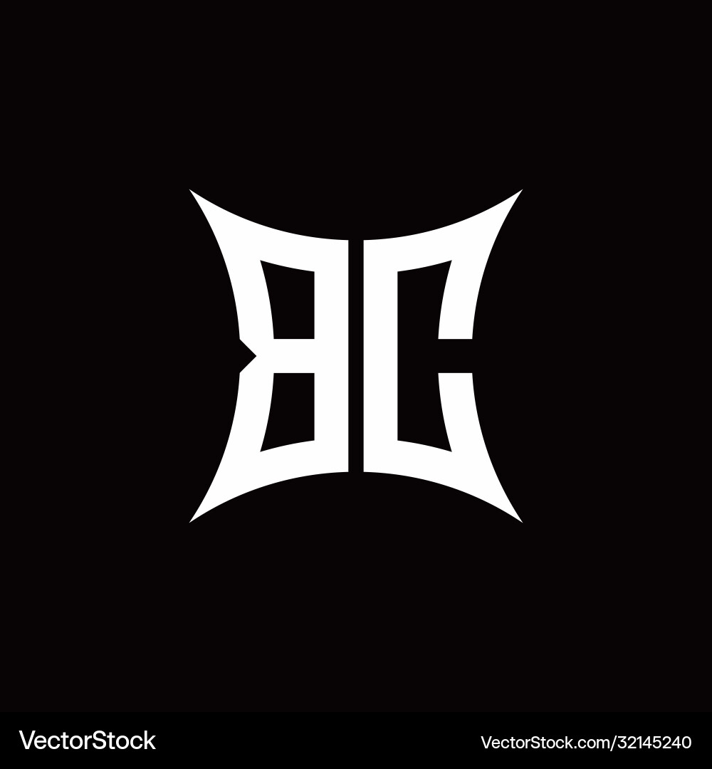 Bc monogram logo with sharped shape design Bc monogram logo with sharped shape design Vector Image