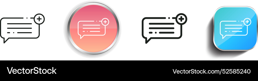 Chat icon thin linear regular and button style vector image
