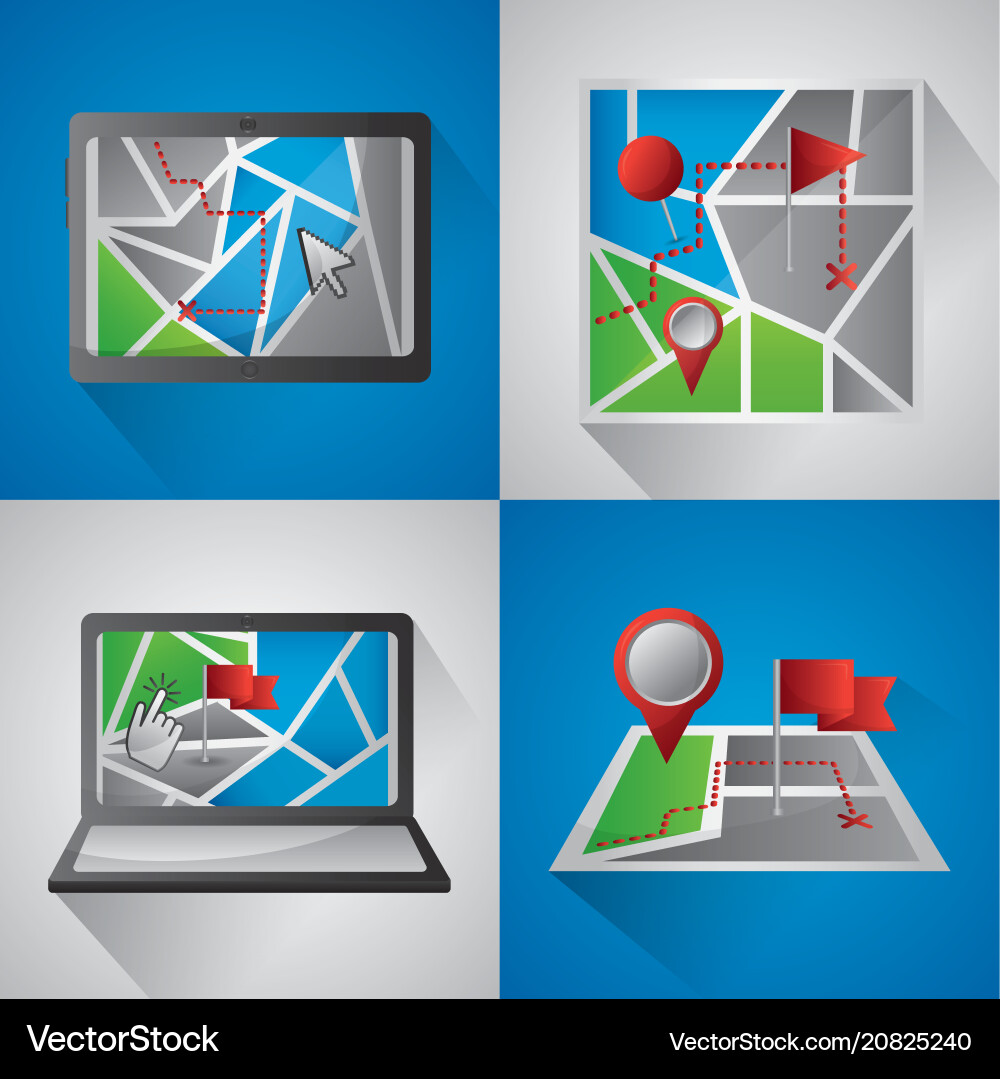 Gps navigation application Gps navigation application vector image