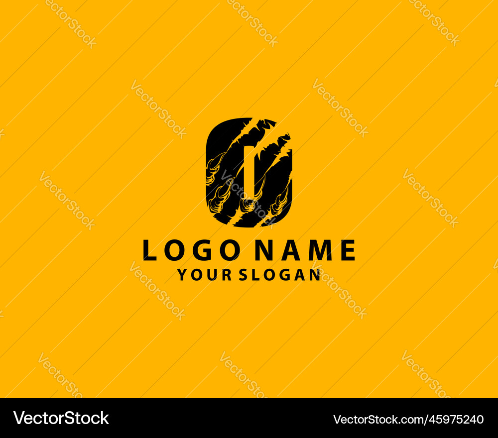 Grunge initial letter o icon scratch effect Vector Image