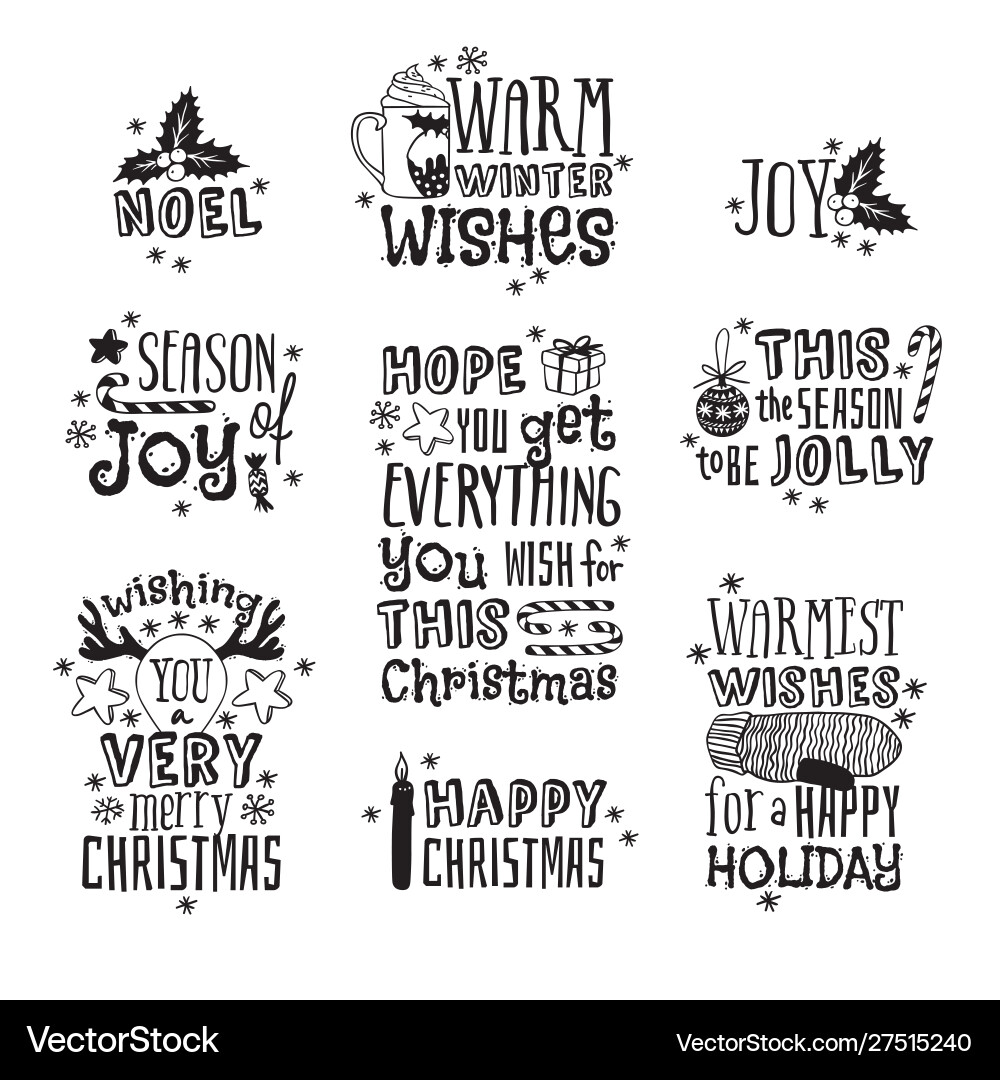 Hand drawn christmas things on white background Hand drawn christmas things on white background vector image