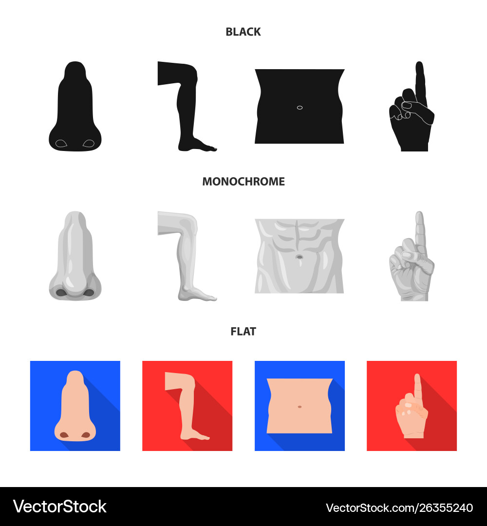 Isolated object human and part symbol set vector image