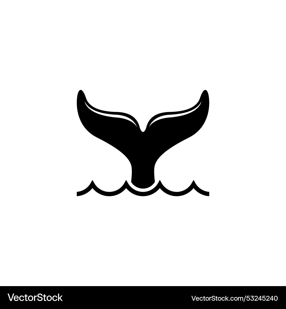 Minimalistische Walschwanz-Ikone mit Ozeanwellen Minimalistische Walschwanz-Ikone mit Ozeanwellen vektorbild