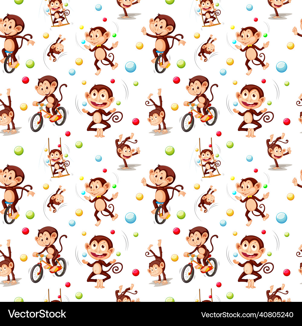 Monkey seamless pattern background Monkey seamless pattern background vector image
